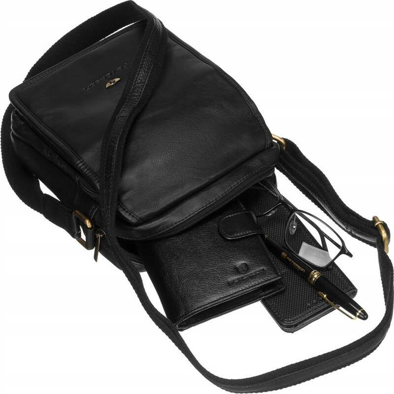 Saszetka męska z naturalnej skóry Peterson PTN 5031-NDM