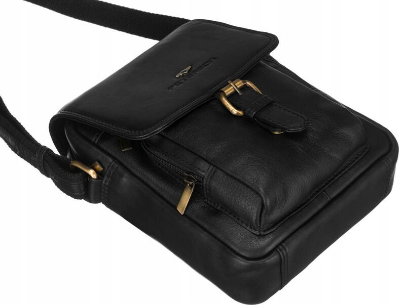 Saszetka męska z naturalnej skóry Peterson PTN 372-NDM