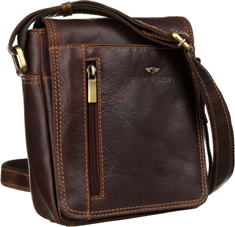 Saszetka męska z naturalnej skóry Peterson PTN TB-7032-COM
