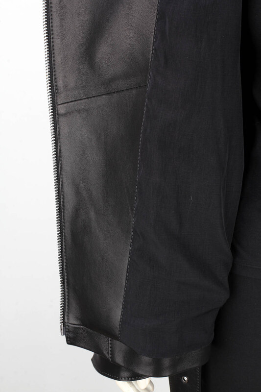 IRA450 - Damska ramoneska oversize z czarnej skóry naturalnej DORJAN