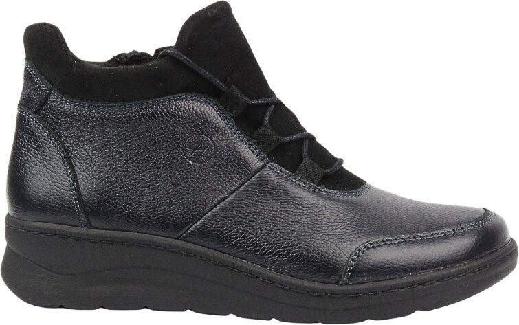 Helios Komfort Wygodne botki damskie z miękkiej skóry - Helios 564, granatowe