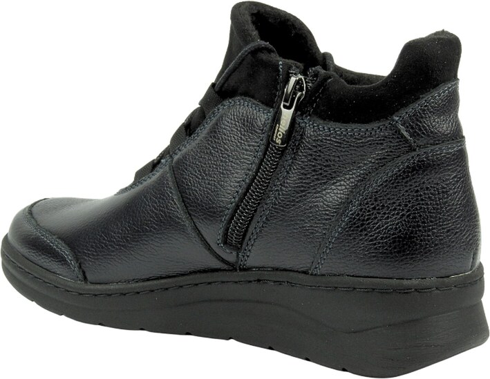 Helios Komfort Wygodne botki damskie z miękkiej skóry - Helios 564, granatowe