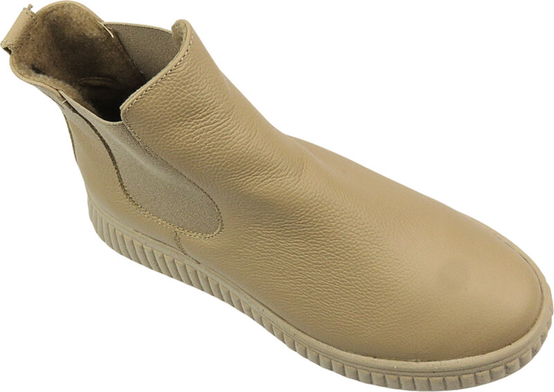 Wygodne sztyblety damskie skórzane - HELIOS Komfort 510P, jasnobeżowe