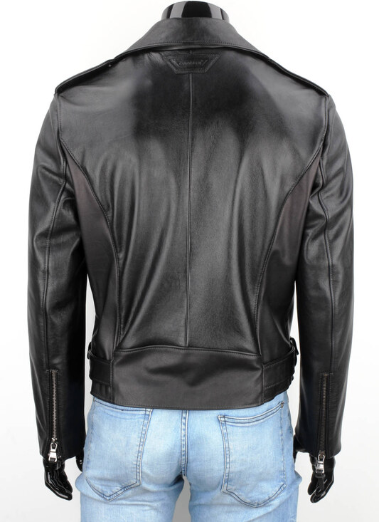 CARLO MONTI LECH950T - Ramoneska Skórzana Męska z czarnej skóry naturalnej DORJAN