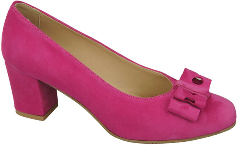 Obuwie Damskie Czółenka Fuksja Skóra naturalna zamszowa 163 ElitaBut