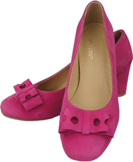 Obuwie Damskie Czółenka Fuksja Skóra naturalna zamszowa 163 ElitaBut