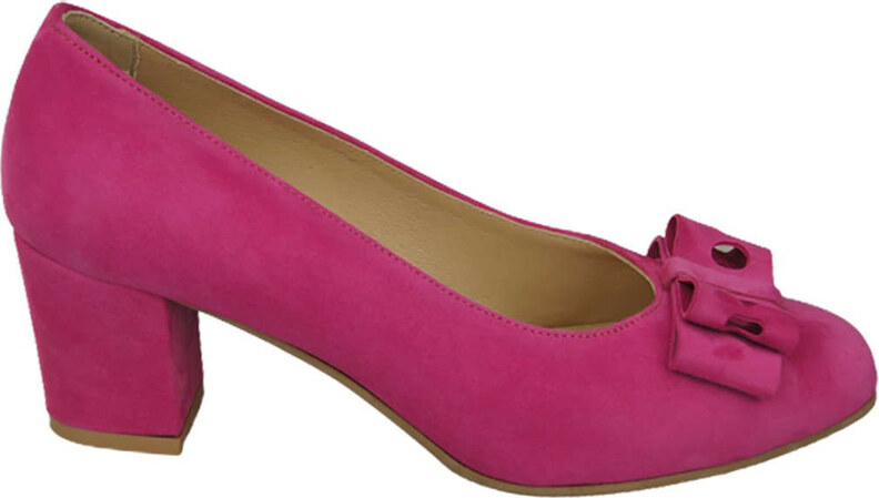 Obuwie Damskie Czółenka Fuksja Skóra naturalna zamszowa 163 ElitaBut