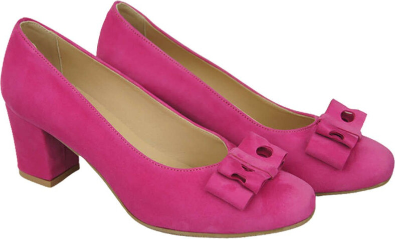 Obuwie Damskie Czółenka Fuksja Skóra naturalna zamszowa 163 ElitaBut