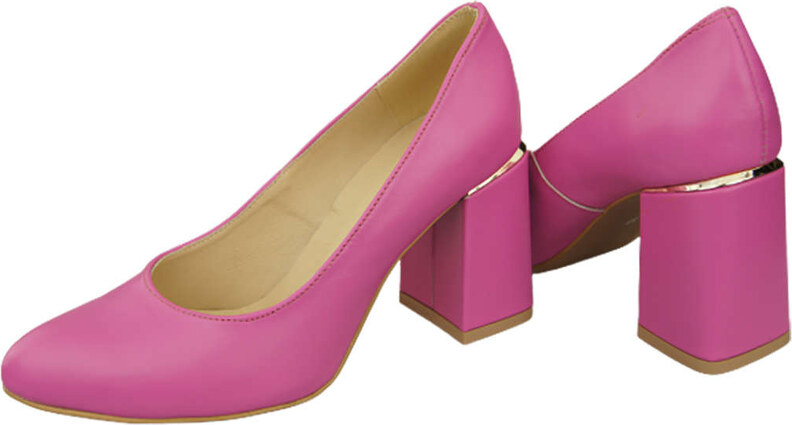 Obuwie Damskie Czółenka Fuksja Skóra naturalna 179 ElitaBut