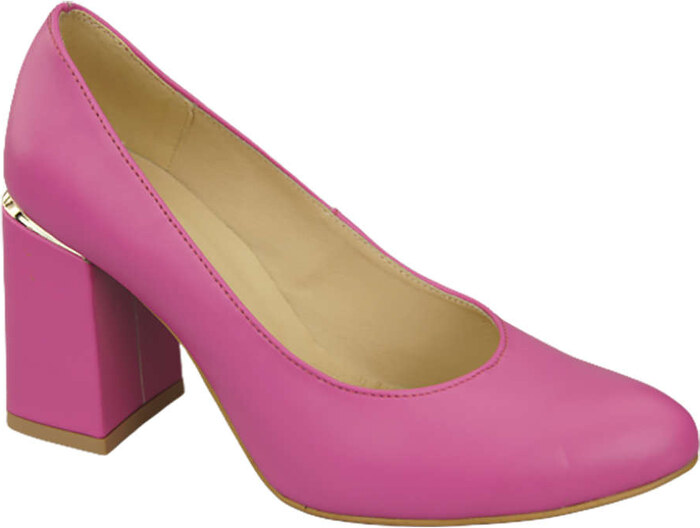 Obuwie Damskie Czółenka Fuksja Skóra naturalna 179 ElitaBut