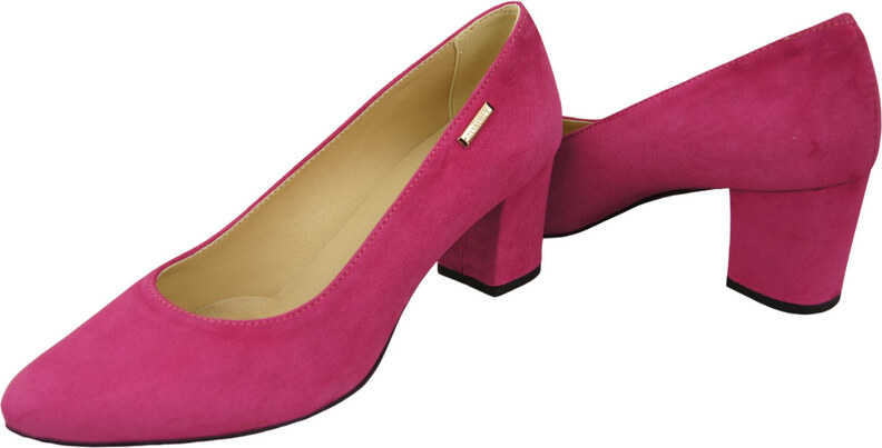 Obuwie Damskie Czółenka Purpurowe Skóra Naturalna Zamszowa 106 ElitaBut