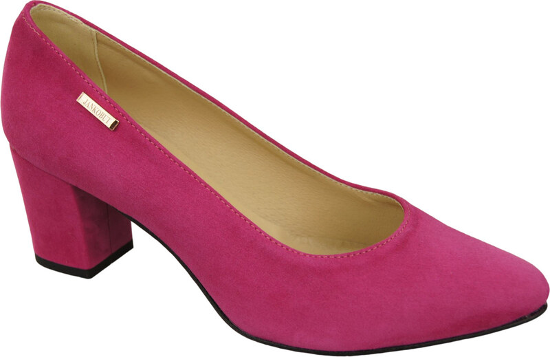 Obuwie Damskie Czółenka Purpurowe Skóra Naturalna Zamszowa 106 ElitaBut