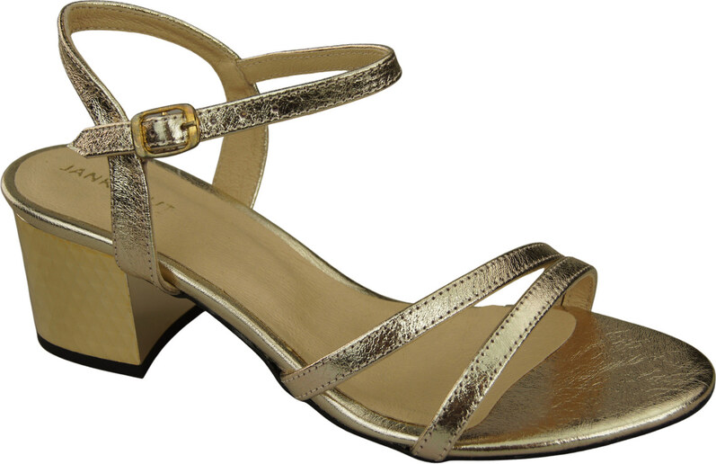 Obuwie Damskie Złote Skóra Naturalna 197 Sandały Zmysłowo Odsłaniające Stopę ElitaBut