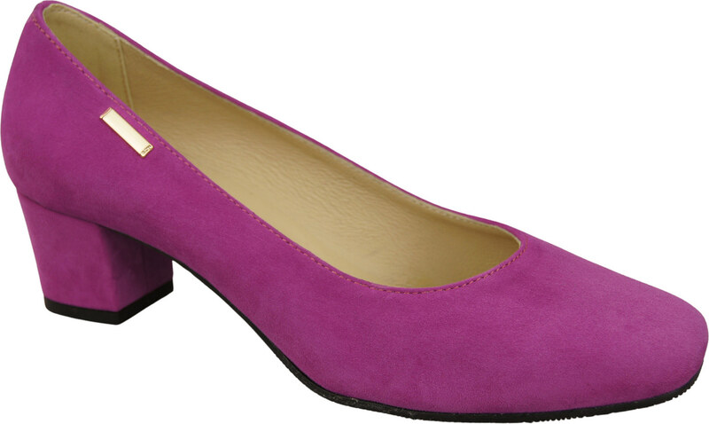 Wygodne Obuwie Damskie Czółenka Cyklamen Skóra naturalna Zamszowej 172 Z ElitaBut