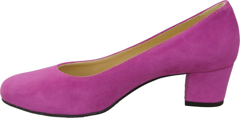 Wygodne Obuwie Damskie Czółenka Cyklamen Skóra naturalna Zamszowej 172 Z ElitaBut