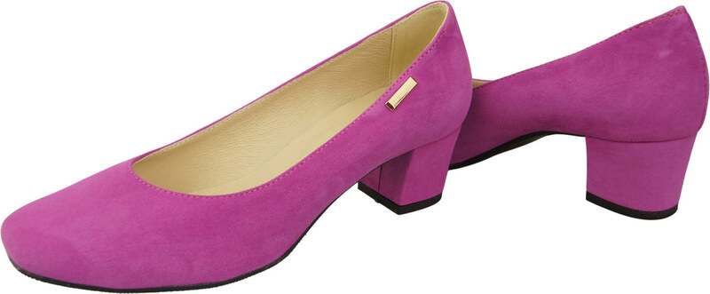 Wygodne Obuwie Damskie Czółenka Cyklamen Skóra naturalna Zamszowej 172 Z ElitaBut