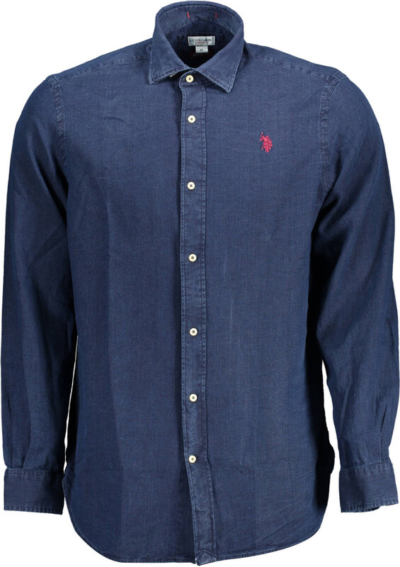 U.S. POLO MĘSKA KOSZULKA POLO Z DŁUGIM RĘKAWEM NIEBIESKA