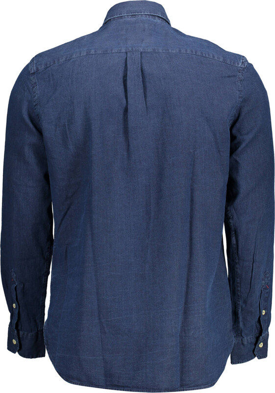 U.S. POLO MĘSKA KOSZULKA POLO Z DŁUGIM RĘKAWEM NIEBIESKA