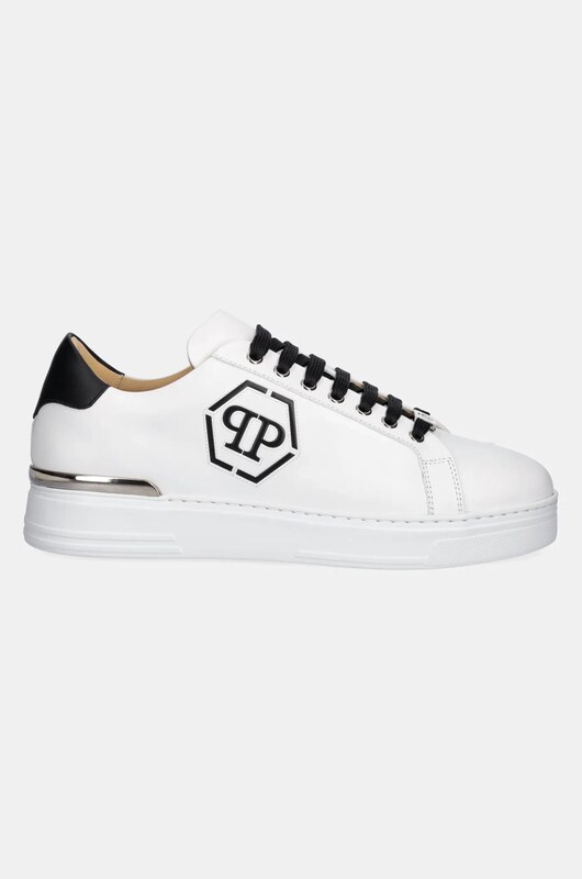 Philipp Plein sneakersy skórzane Nappa Lo-Top Hexagon