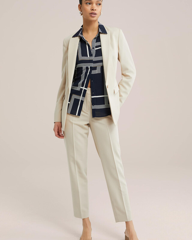 WE Fashion Spodnie w kant beżowy