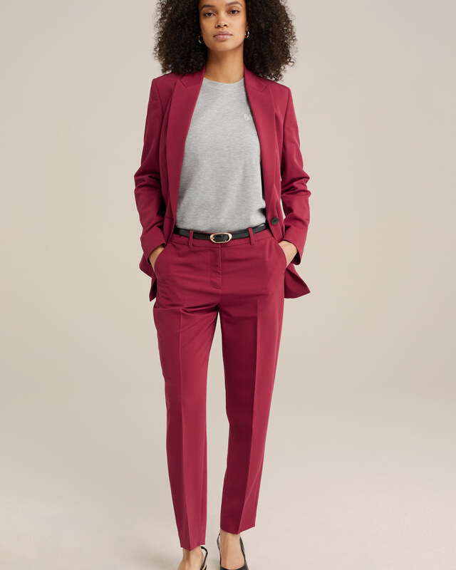 WE Fashion Spodnie w kant burgund