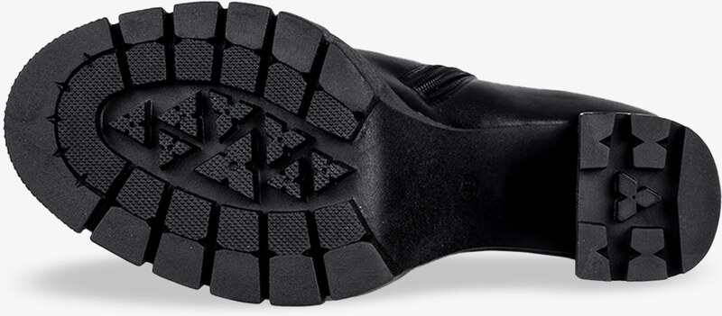 Czarne botki na słupku POLSKA SKÓRA Casu 2308