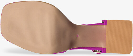 Fuksjowe sandały skórzane na klocku z zakrytą piętą PRODUKT POLSKI Casu 2321