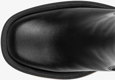 Czarne botki skórzane na platformie z gumkami po bokach PRODUKT POLSKI Casu 8195