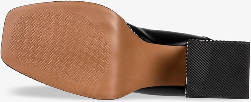 Czarne mokasyny skórzane damskie na ozdobnym klocku PRODUKT POLSKI Casu 09163