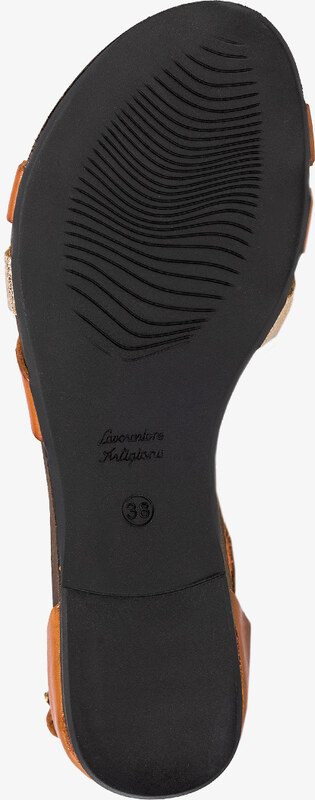 Brązowe sandały skórzane damskie płaskie z zakrytą piętą pasek wokół kostki PRODUKT POLSKI Casu 40225