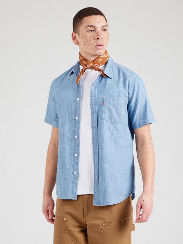 LEVI'S  Koszula 'Short Sleeve Sunset One Pocket Standard Fit Shirt' niebieski denim
