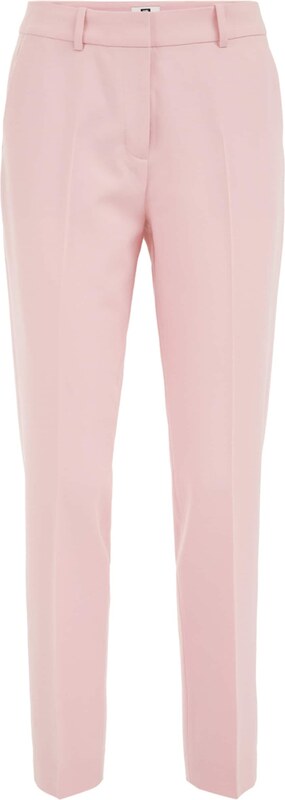 WE Fashion Spodnie w kant różowy pudrowy