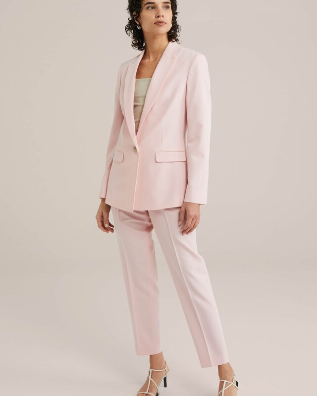 WE Fashion Spodnie w kant różowy pudrowy