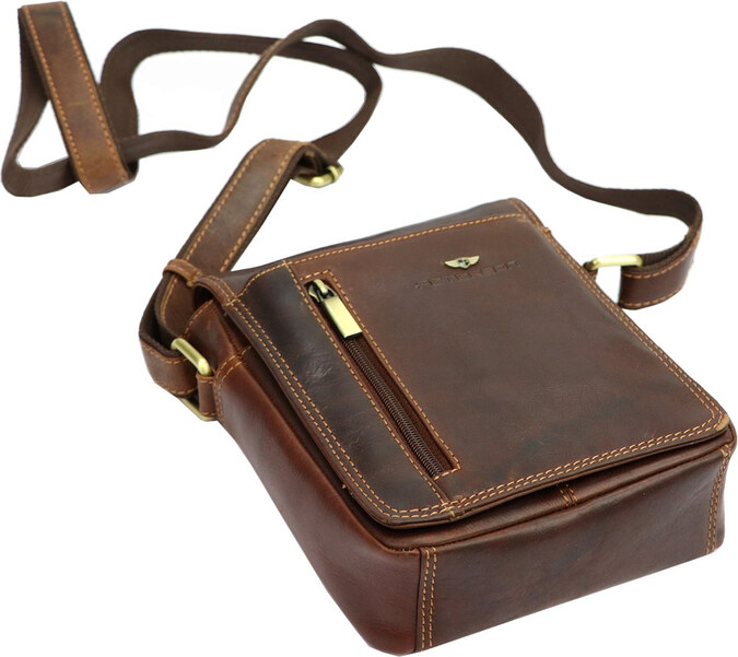 Saszetka męska z naturalnej skóry Peterson PTN TB-7032-COM