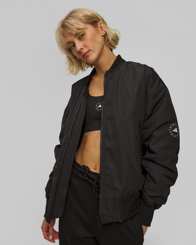 Czarna Kurtka Bomberka Damska Adidas By Stella Mccartney