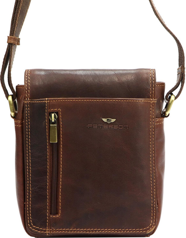 Saszetka męska z naturalnej skóry Peterson PTN TB-7032-COM