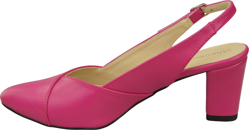 Obuwie Damskie Sandały Purpurowe na Słupku Skóra Naturalna 217 ElitaBut