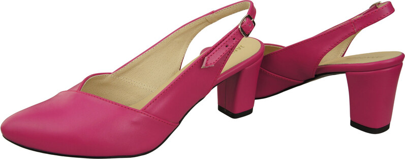 Obuwie Damskie Sandały Purpurowe na Słupku Skóra Naturalna 217 ElitaBut