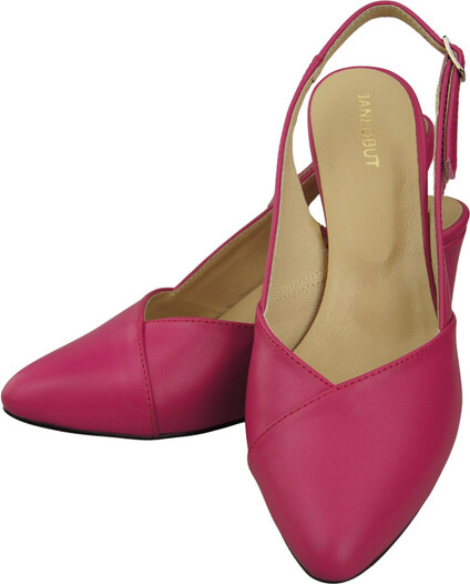 Obuwie Damskie Sandały Purpurowe na Słupku Skóra Naturalna 217 ElitaBut