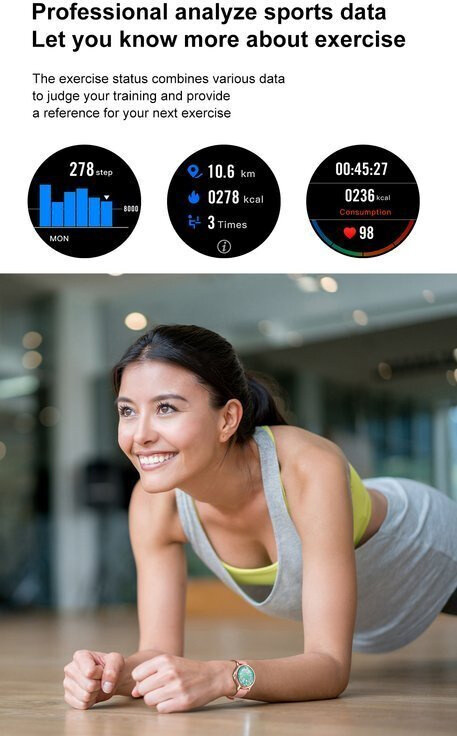 SMARTWATCH DAMSKI PACIFIC 18-2 - BRANSOLETA + PASEK: Rosegold / Biały (sy015b)