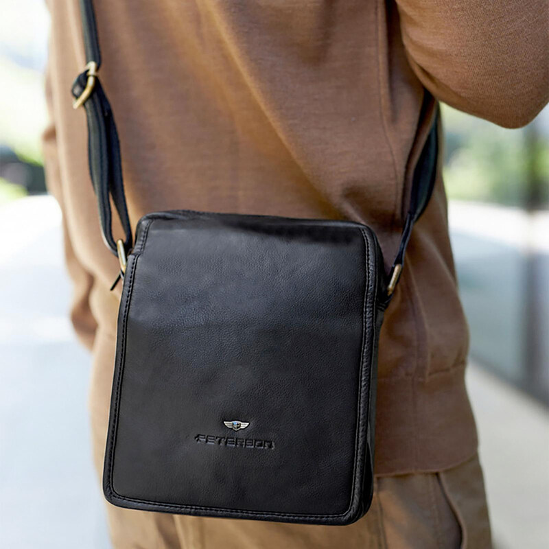 Saszetka męska z naturalnej skóry Peterson PTN 5031-NDM