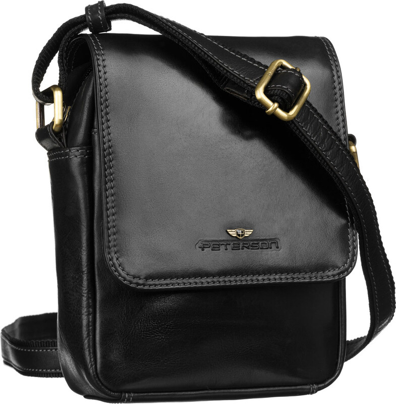 Listonoszka skórzana Peterson PTN TB-708-COM BLACK czarna