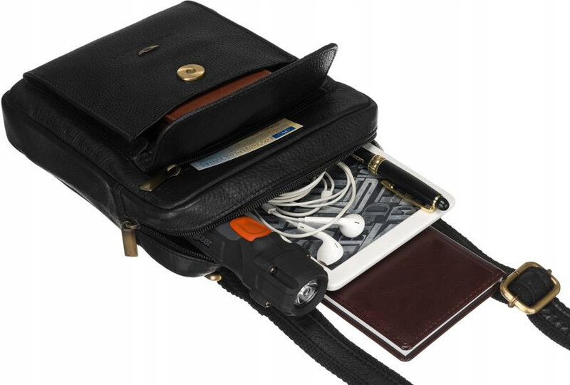 Listonoszka skórzana Peterson [DH] PTN-PR-100-NDM czarny