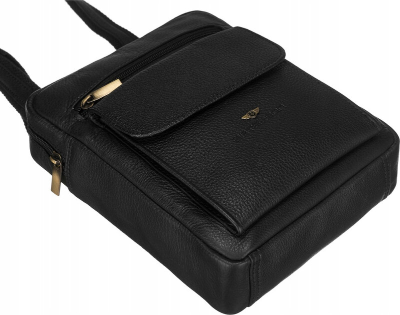 Listonoszka skórzana Peterson [DH] PTN-PR-100-NDM czarny