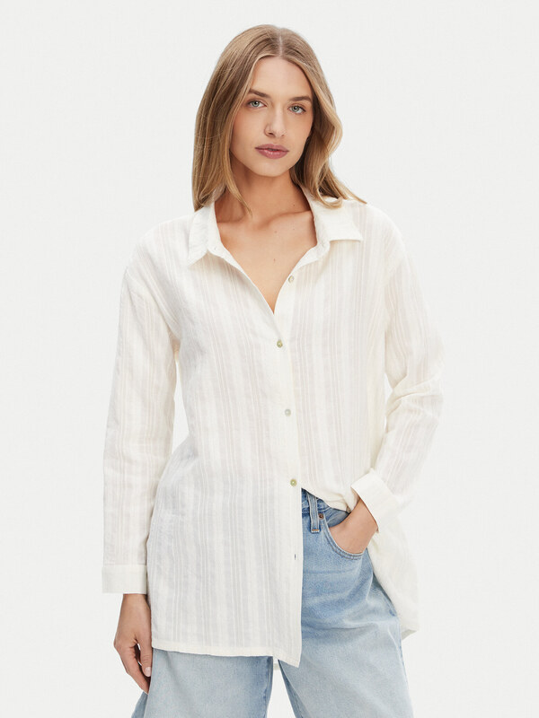 Roxy Koszula ERJX603447 Écru Relaxed Fit