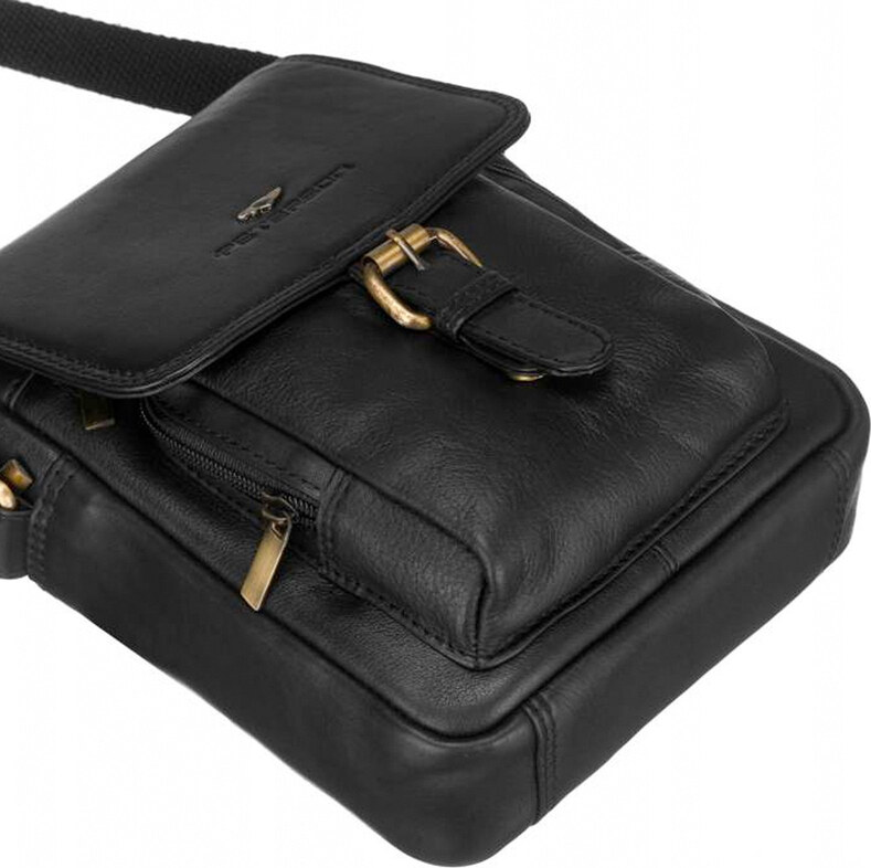 Saszetka męska z naturalnej skóry Peterson PTN 372-NDM