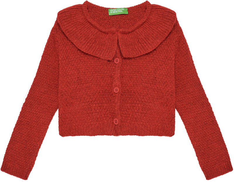 United Colors Of Benetton Kardigan 106QG500N Czerwony Regular Fit