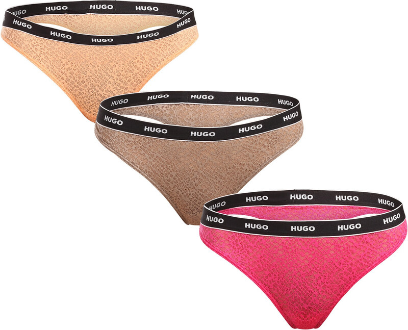 3PACK stringi damskie HUGO wieokoorowe (50535265 960)