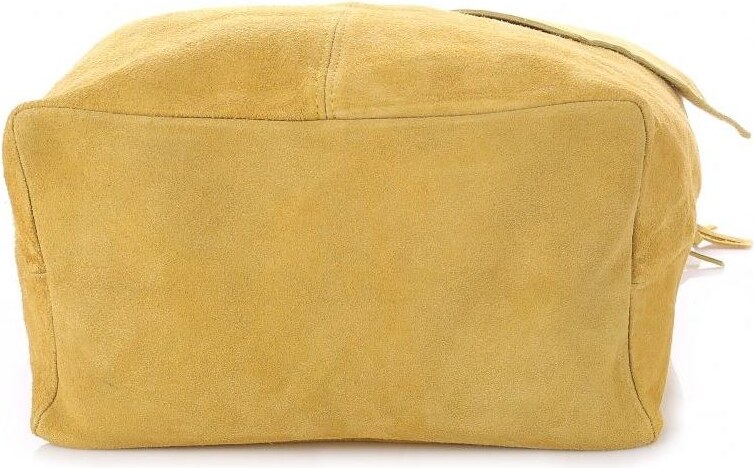 other Włoska Torebka Skórzana Shopper bag Zamsz Naturalny Żółta