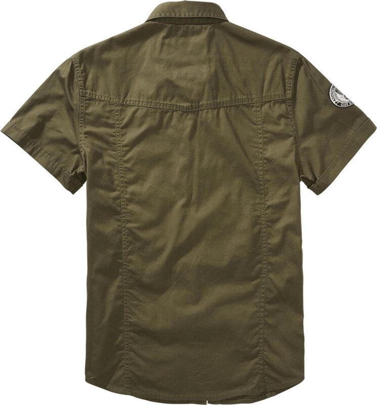 Brandit Koszula 'Luis' oliwkowy / czarny / biały